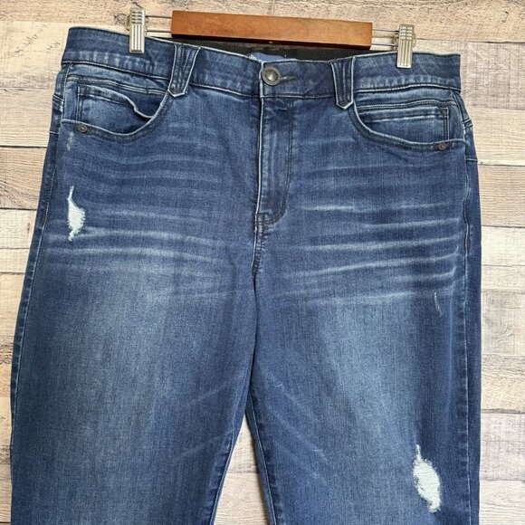 Democracy Women's Straight Leg Distressed Blue Jeans Size 16 - Picture 3 of 9